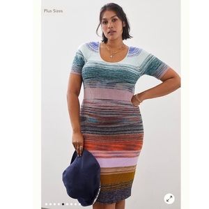 ANTHROPOLOGIE $150 Space-Dyed Knit Midi Dress NWT